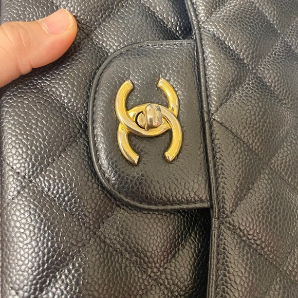 CHANEL CLASSIC JUMBO DOUBLE FLAP BLACK CAVIAR GHW - Picture 10 of 14